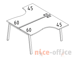 Рабочая станция на опорах TRE (2х160) столы Классика A4.PRO images