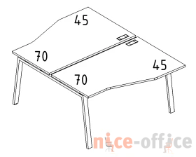Рабочая станция со столами Техно на металлокаркасе TRE (2х120) A4.PRO images