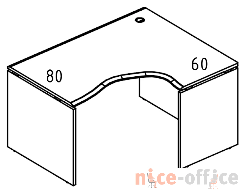 Стол эргономичный 115x140 ДСП (2 скоса) правый Alta