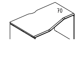 Стол эргономичный "Техно" 90x120 на каркасе ДСП (1 скос) левый Alta images