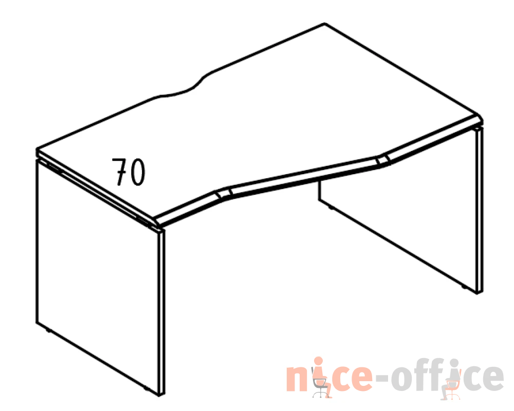 Стол эргономичный "Техно" 90x120 на каркасе ДСП (1 скос) правый Alta