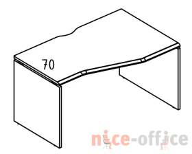 Стол эргономичный "Техно" 90x120 на каркасе ДСП (1 скос) правый Alta images