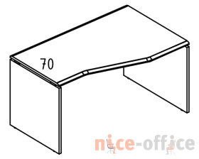 Стол эргономичный "Техно" 90x160 на каркасе ДСП (2 скоса) правый Alta images
