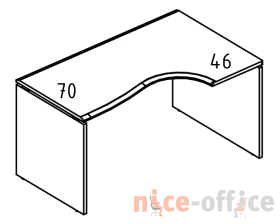 Стол Классика 90x160 каркас ДСП (2 скоса) правый Alta images