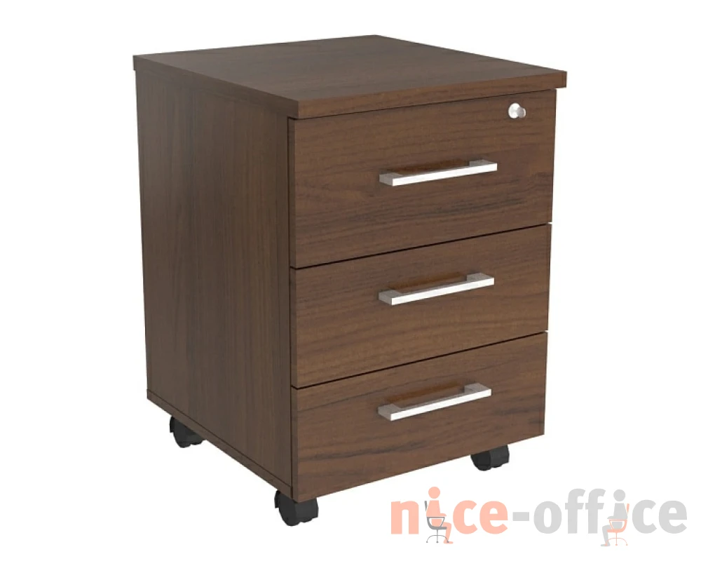Тумба подкатная с центральным замком 43x46x60 Belfast, Blackwood, Steel