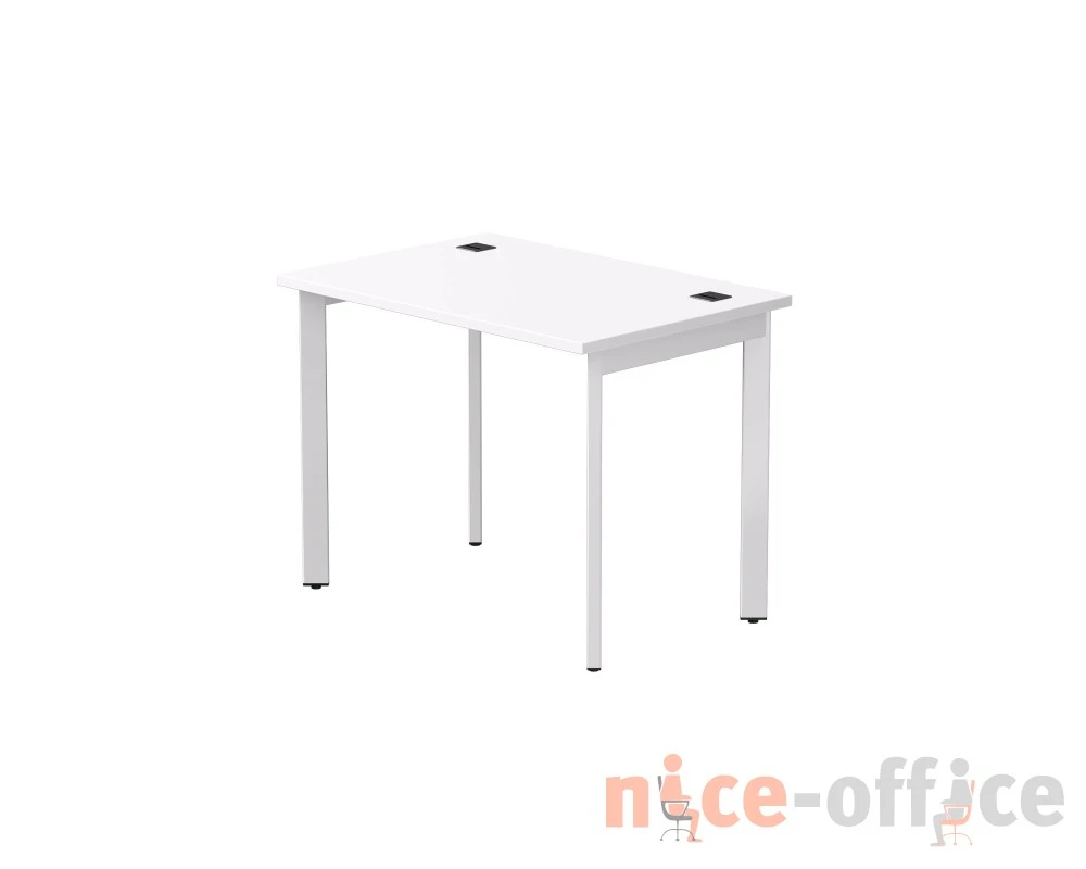Стол прямой на металлокаркасе 980х670х755 мм опоры 45гр Everprof ЭВО / EVO Белый/Белый