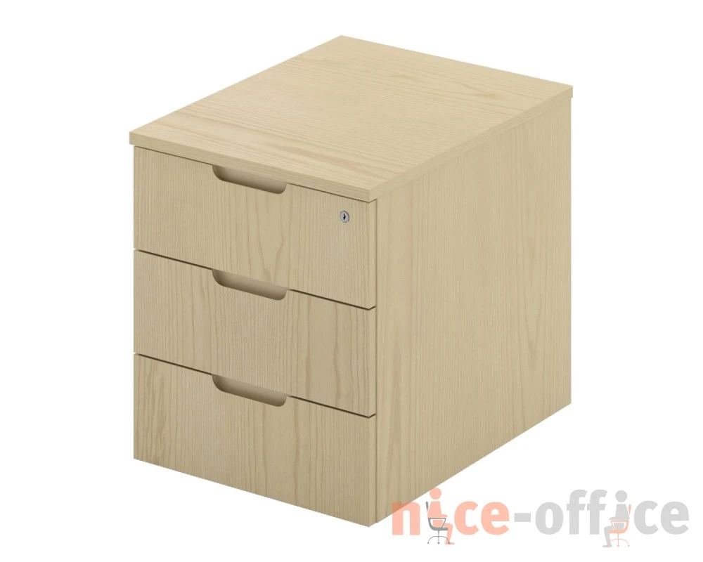Тумба мобильная 3 ящика, с замком лакированная 450х565х510 Bosco