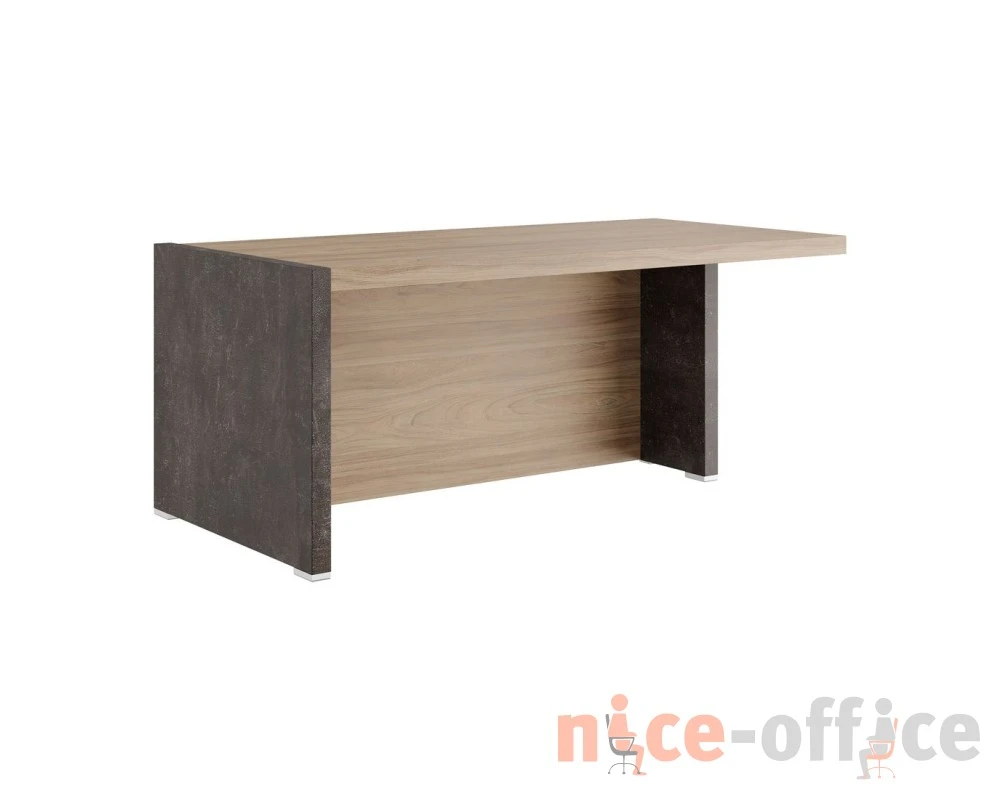 Стол письменный с асимметричными опорами правый 180x88x75 Солид Б / Solid B Вяз/Бетон темный