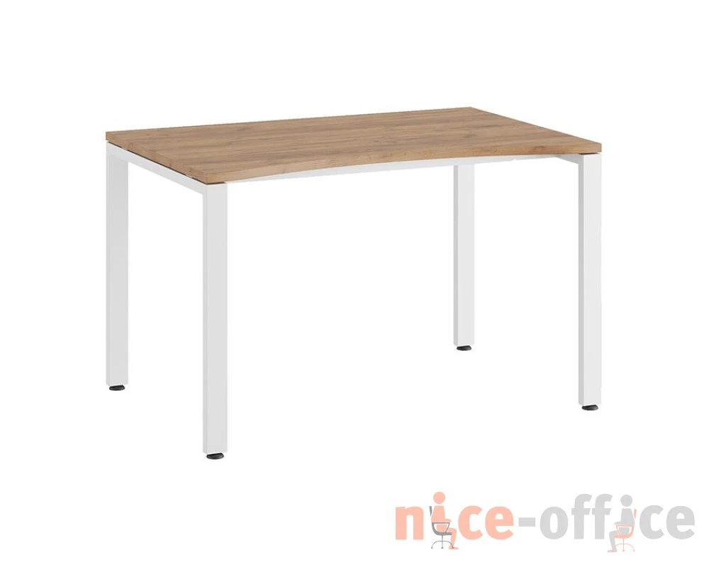 Стол линза на П-образном каркасе 120x80x75 Тесс / Tess Дуб крафт золотой/Белый