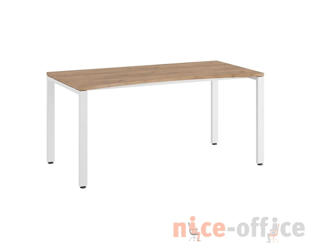 Стол линза на П-образном каркасе 160x80x75 Тесс / Tess Дуб крафт золотой/Белый