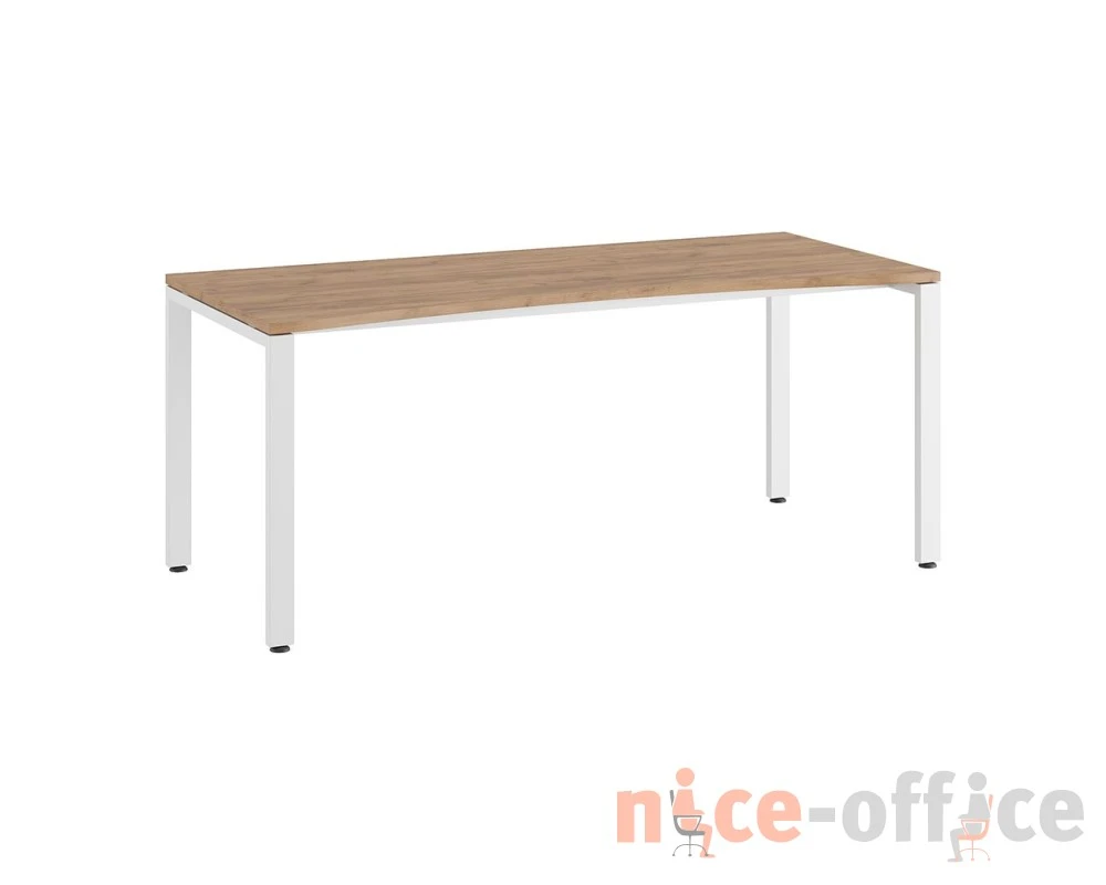 Стол линза на П-образном каркасе 180x80x75 Тесс / Tess Дуб крафт золотой/Белый