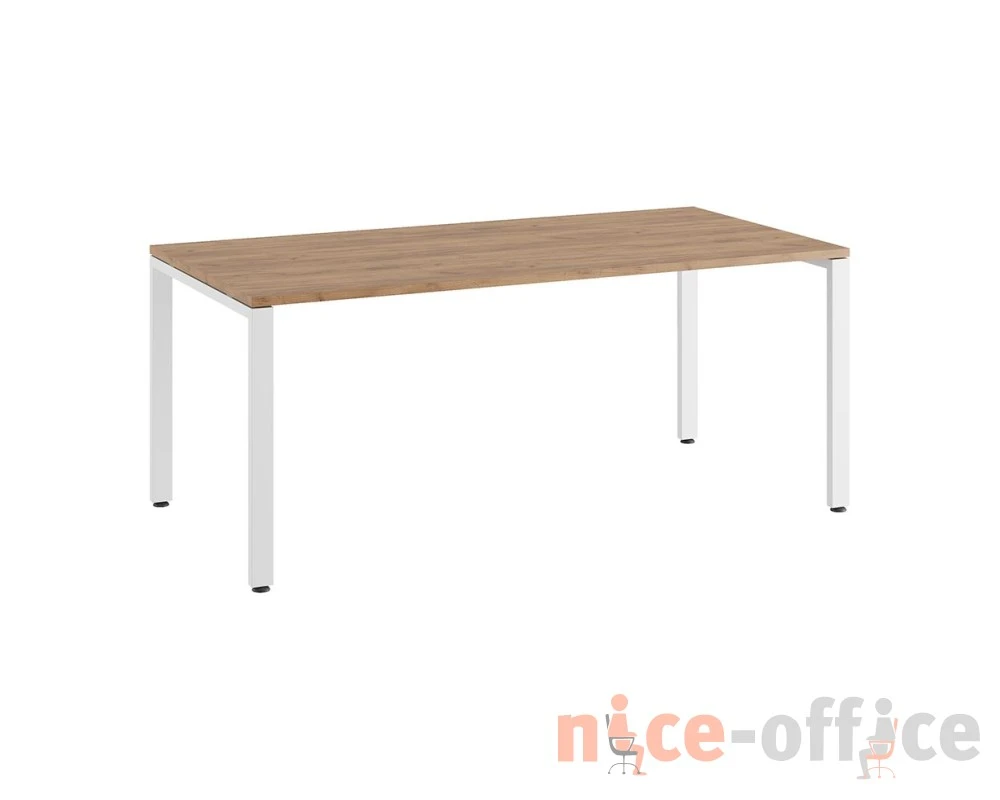 Стол руководителя на П-образном каркасе 180x90x75 Тесс / Tess Дуб крафт золотой/Белый