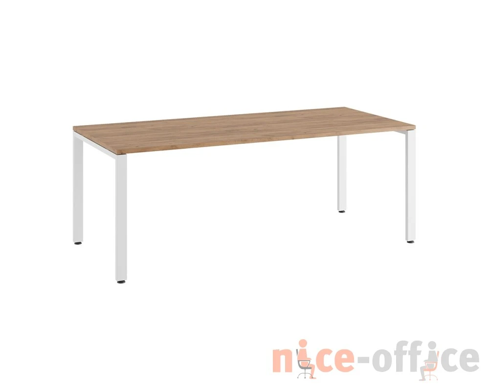 Стол руководителя на П-образном каркасе 200x90x75 Тесс / Tess Дуб крафт золотой/Белый