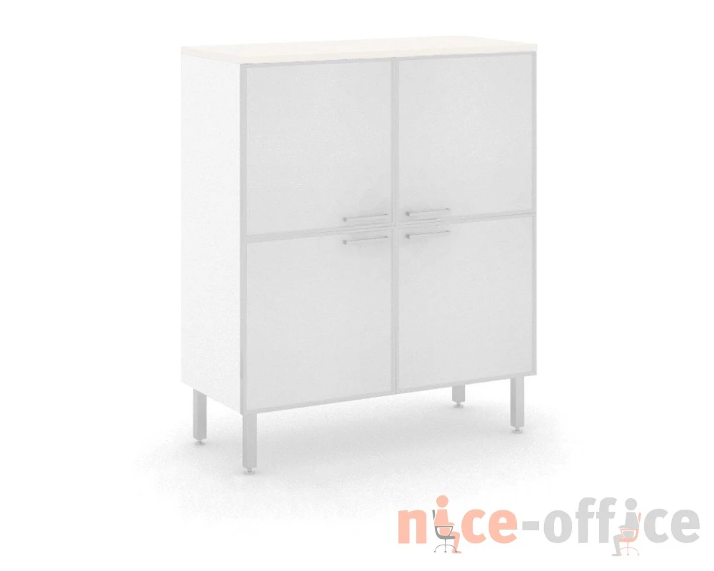 Шкаф белый 4 стекл. двери 100x44x117 Tetto Стекло белое/Белый