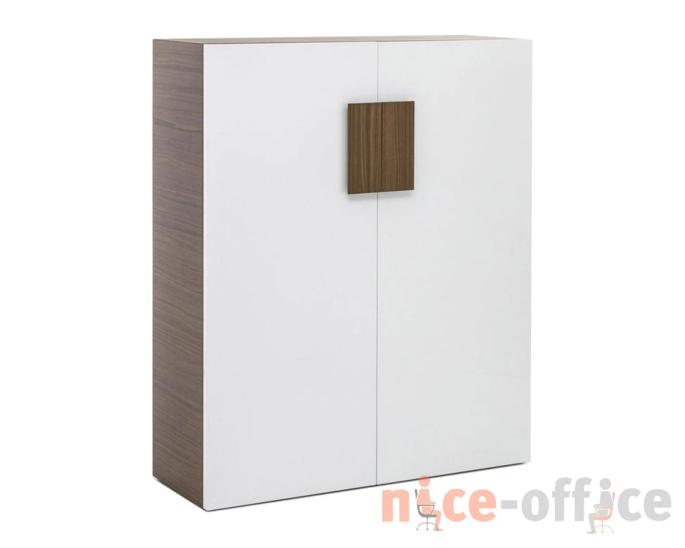 Шкаф для бумаг 120x44,8x150,5 Kyo Орех/Белый