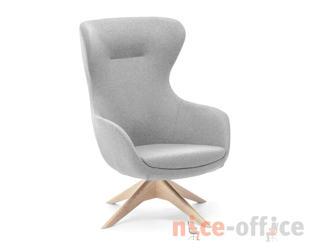 Кресло Elegance Wood крутящ Войлок, Серый