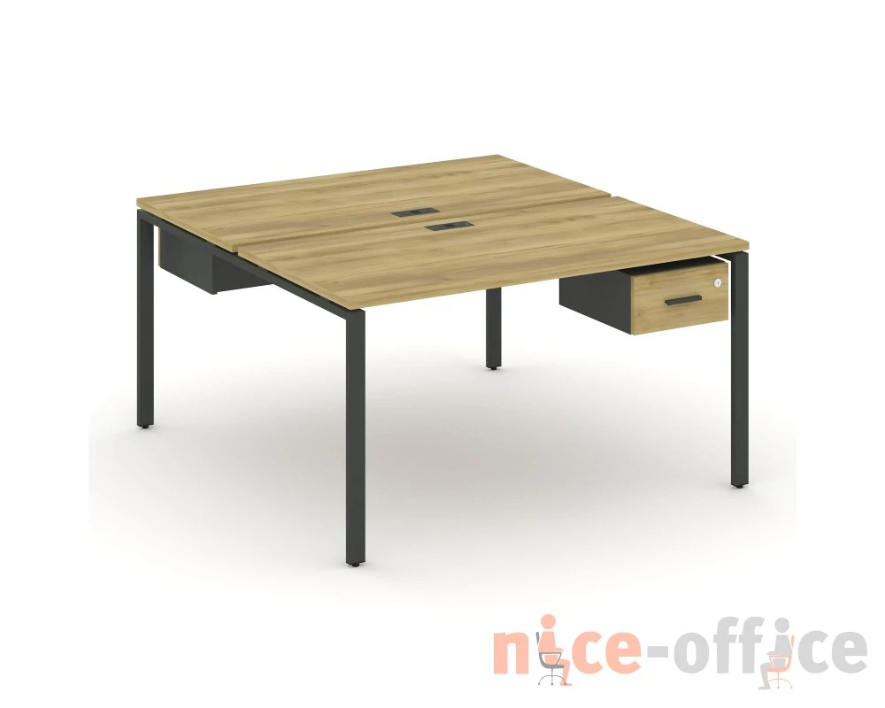Рабочая станция 2 сторонняя с подвесными тумбами на 2 места CN.DRS-109 W 980x1480x750 Концепт / Concept