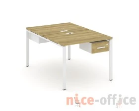 Рабочая станция 2 сторонняя с подвесными тумбами на 2 места CN.DRS-109 W 980x1480x750 Концепт / Concept images