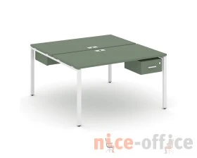 Рабочая станция 2 сторонняя с подвесными тумбами на 2 места CN.DRS-109 W 980x1480x750 Концепт / Concept images
