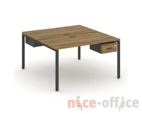 Рабочая станция 2 сторонняя с подвесными тумбами на 2 места CN.DRS-109 W 980x1480x750 Концепт / Concept images