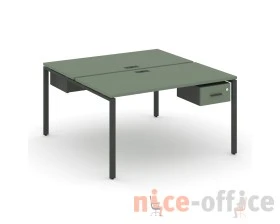 Рабочая станция 2 сторонняя с подвесными тумбами на 2 места CN.DRS-109 W 980x1480x750 Концепт / Concept images
