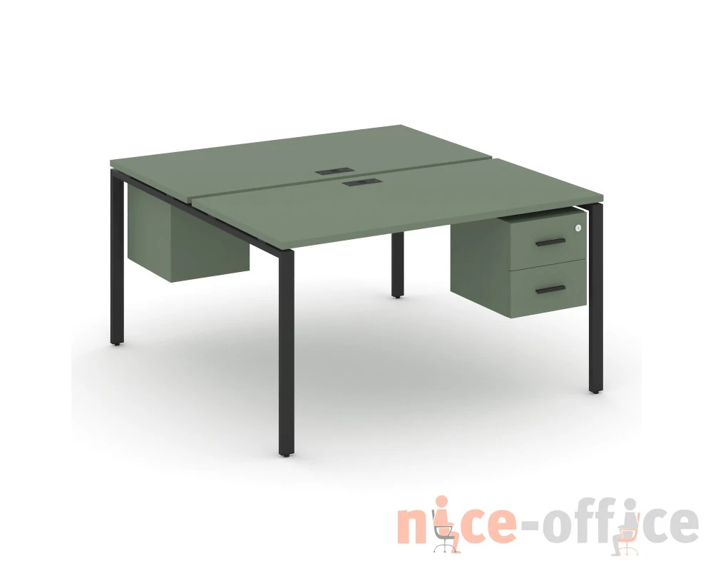 Рабочая станция 2 сторонняя с подвесными тумбами на 2 места CN.DRS-113 B 980x1480x750 Концепт / Concept