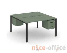 Рабочая станция 2 сторонняя с подвесными тумбами на 2 места CN.DRS-113 B 980x1480x750 Концепт / Concept images