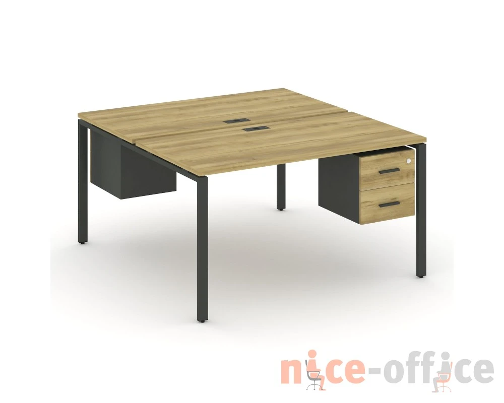 Рабочая станция 2 сторонняя с подвесными тумбами на 2 места CN.DRS-113 W 980x1480x750 Концепт / Concept