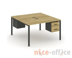 Рабочая станция 2 сторонняя с подвесными тумбами на 2 места CN.DRS-113 W 980x1480x750 Концепт / Concept images