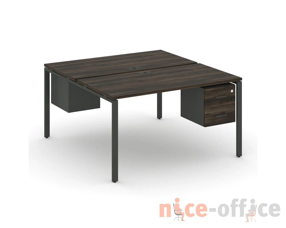 Рабочая станция 2 сторонняя с подвесными тумбами на 2 места CN.DRS-113 W 980x1480x750 Концепт / Concept