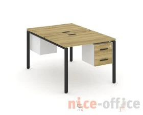 Рабочая станция 2 сторонняя с подвесными тумбами на 2 места CN.DRS-113 W 980x1480x750 Концепт / Concept images