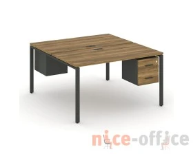 Рабочая станция 2 сторонняя с подвесными тумбами на 2 места CN.DRS-113 W 980x1480x750 Концепт / Concept images