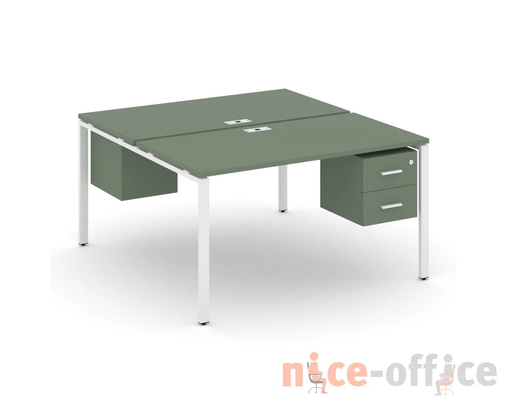 Рабочая станция 2 сторонняя с подвесными тумбами на 2 места CN.DRS-113 W 980x1480x750 Концепт / Concept