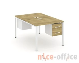 Рабочая станция 2 сторонняя с подвесными тумбами на 2 места CN.DRS-113 W 980x1480x750 Концепт / Concept images