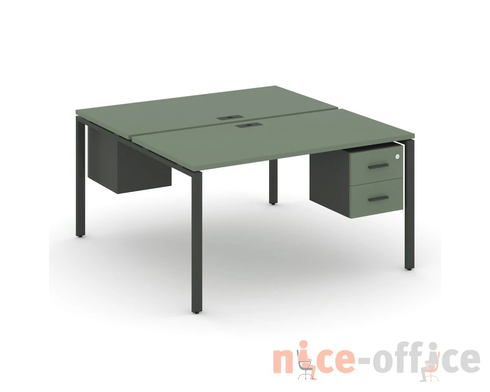 Рабочая станция 2 сторонняя с подвесными тумбами на 2 места CN.DRS-113 W 980x1480x750 Концепт / Concept