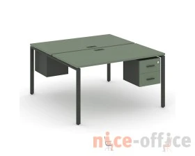 Рабочая станция 2 сторонняя с подвесными тумбами на 2 места CN.DRS-113 W 980x1480x750 Концепт / Concept images