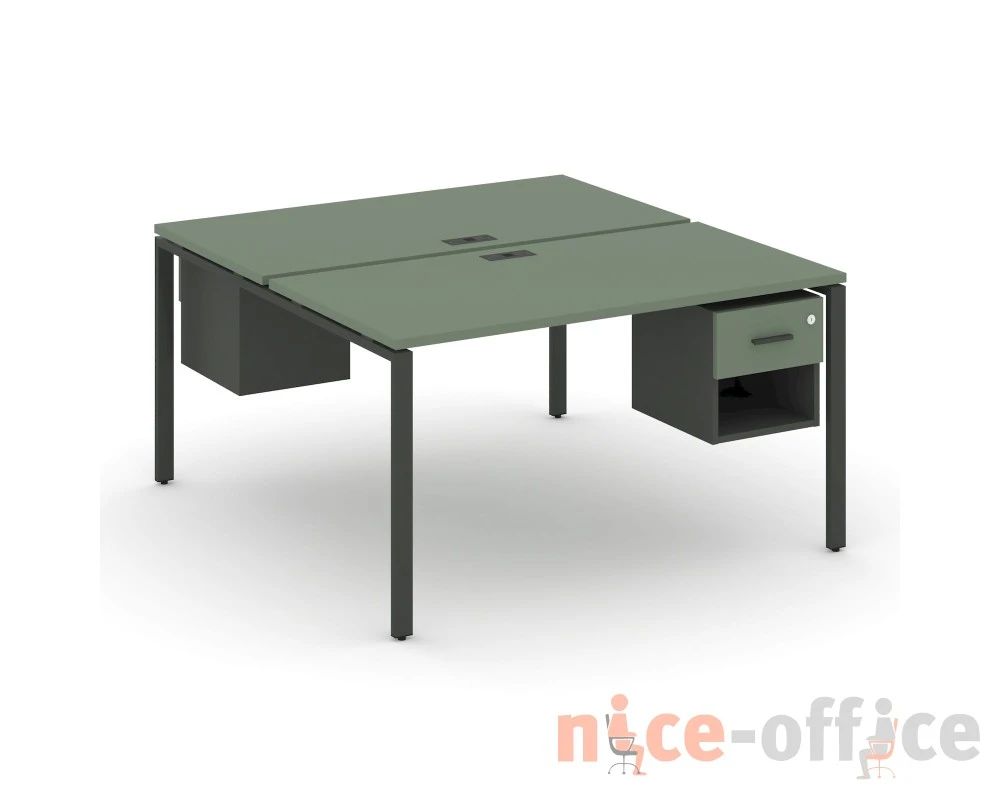 Рабочая станция 2 сторонняя с подвесными тумбами на 2 места CN.DRS-117 W 980x1480x750 Концепт / Concept
