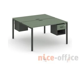 Рабочая станция 2 сторонняя с подвесными тумбами на 2 места CN.DRS-117 W 980x1480x750 Концепт / Concept images