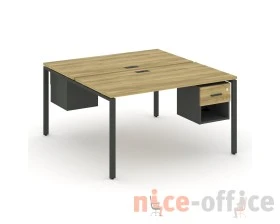 Рабочая станция 2 сторонняя с подвесными тумбами на 2 места CN.DRS-117 W 980x1480x750 Концепт / Concept images