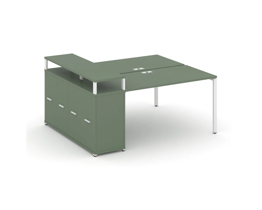 Рабочая станция с опорным распаш. шкафом с верх. горизонтом CN.DRS-224 W 2000x1480x917 Концепт / Concept