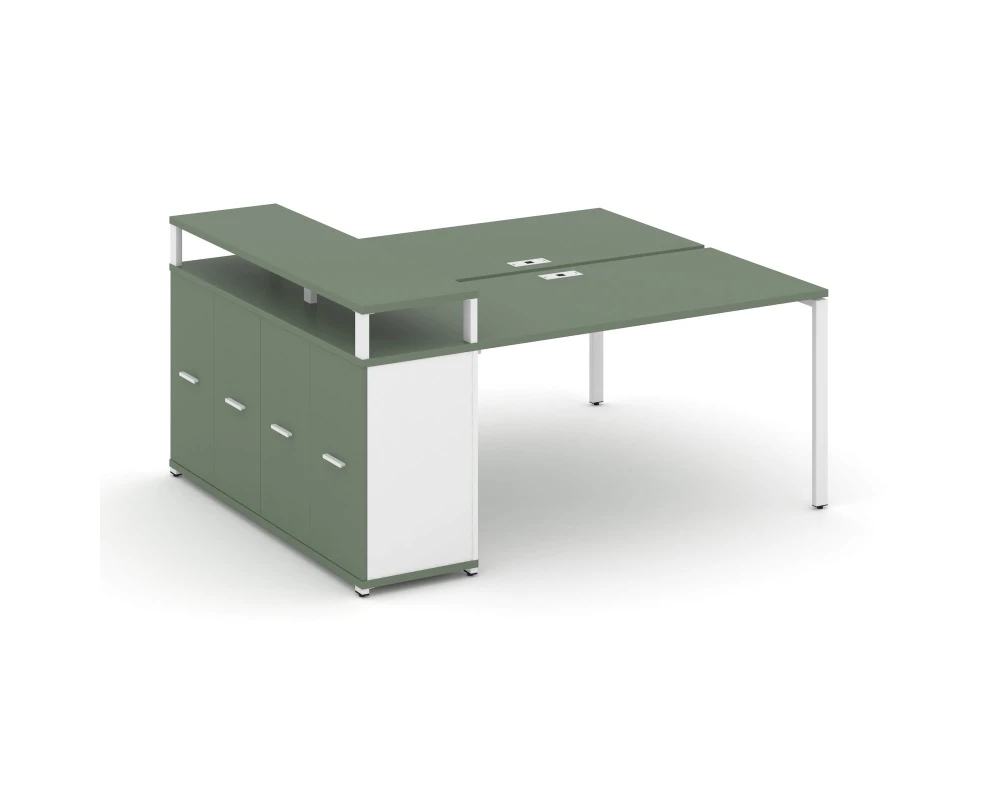 Рабочая станция с опорным распаш. шкафом с верх. горизонтом CN.DRS-224 W 2000x1480x917 Концепт / Concept
