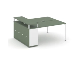 Рабочая станция с опорным распаш. шкафом с верх. горизонтом CN.DRS-224 W 2000x1480x917 Концепт / Concept images