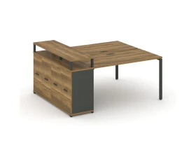 Рабочая станция с опорным распаш. шкафом с верх. горизонтом CN.DRS-224 W 2000x1480x917 Концепт / Concept images