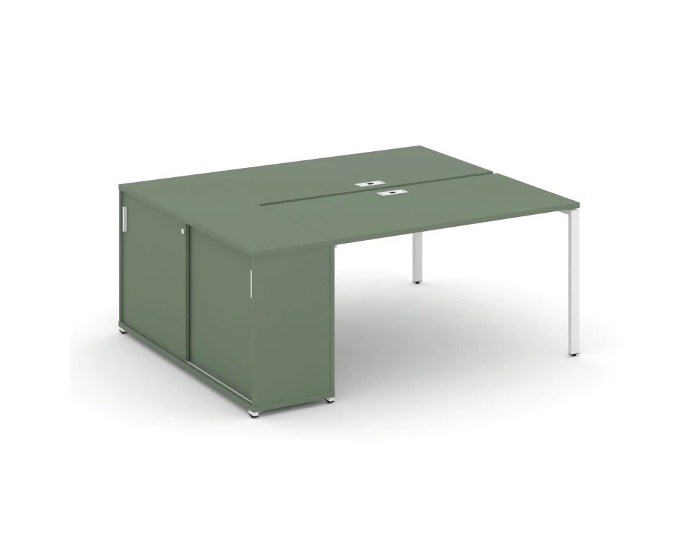 Рабочая станция с опорным шкафом-купе CN.DRS-236 W 2000x1480x750 Концепт / Concept