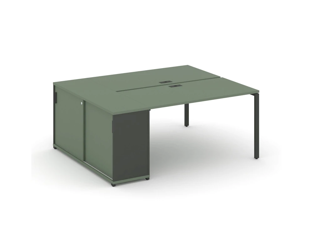 Рабочая станция с опорным шкафом-купе CN.DRS-236 W 2000x1480x750 Концепт / Concept