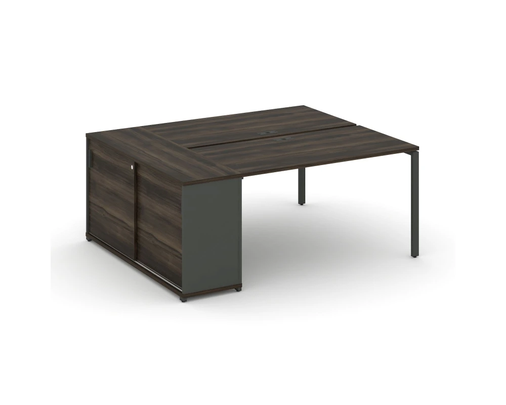 Рабочая станция с опорным шкафом-купе CN.DRS-236 W 2000x1480x750 Концепт / Concept