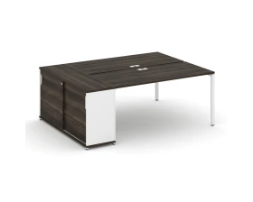 Рабочая станция с опорным шкафом-купе CN.DRS-236 W 2000x1480x750 Концепт / Concept images