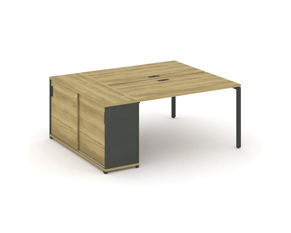 Рабочая станция с опорным шкафом-купе CN.DRS-236 W 2000x1480x750 Концепт / Concept