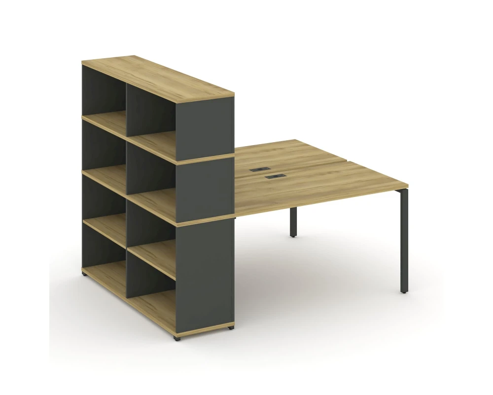 Рабочая станция с опорным стеллажом с надставкой выс. CN.DRS-216 2000x1480x1530 Концепт / Concept