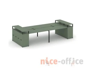 Рабочая станция с опорными распаш. шкафами с верх. горизонтами CN.DRS-267 B 3600x1480x917 Концепт / Concept images